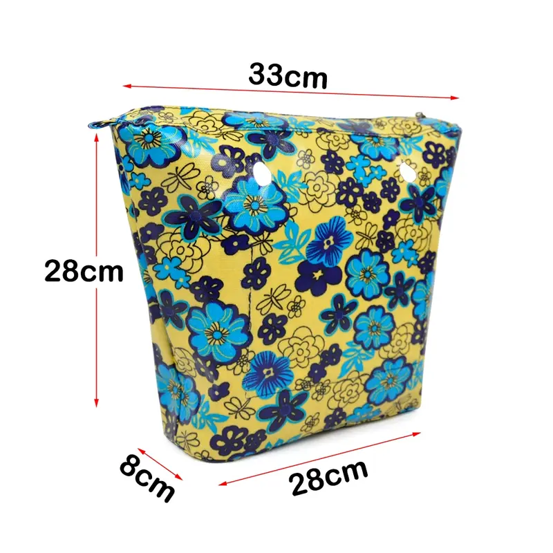 TANQU New Outer Waterproof Coating Colorful Inner Lining Insert Zipper Pocket for Mini Obag Canvas  Inner Pocket for O Bag