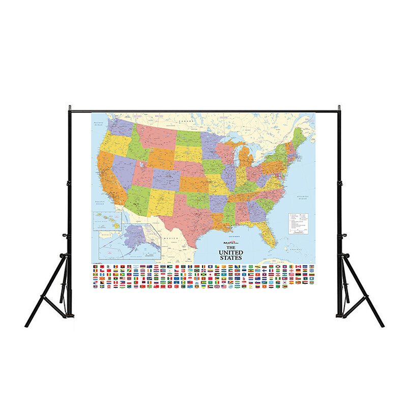 59*42cm Map of The United State Decorative Canvas Painting Wall Art Poster and Prints Living Room Home Decor Classroom Supplies