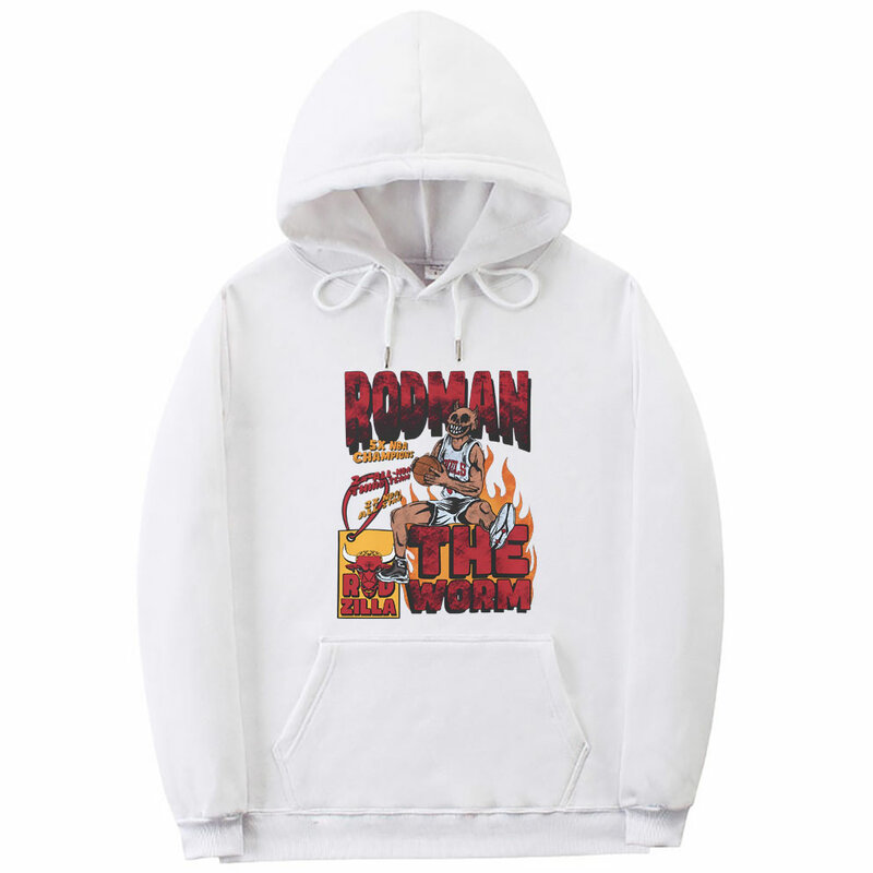The Worm Dennis Rodman Basketball Print Hoodie Men Women's Fashion Oversized Pullover Male Vintage Casual Fleece Cotton Hoodies