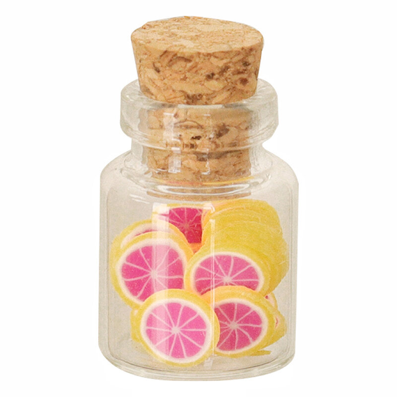 1:6 miniatur rumah boneka permen dapat irisan buah Jar anggur pisang Limes Model makanan Dekorasi mainan rumah boneka aksesoris