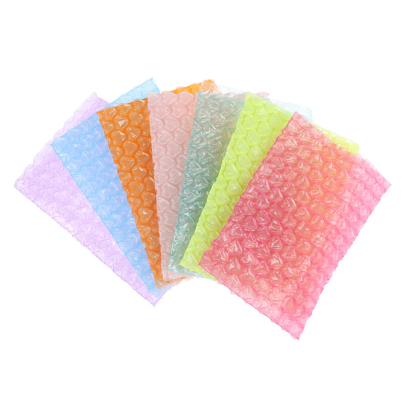 Bolsa de burbujas de Color rosa a prueba de golpes, embalaje de película de burbujas, papel de burbujas Express, en forma de corazón, venta al por mayor