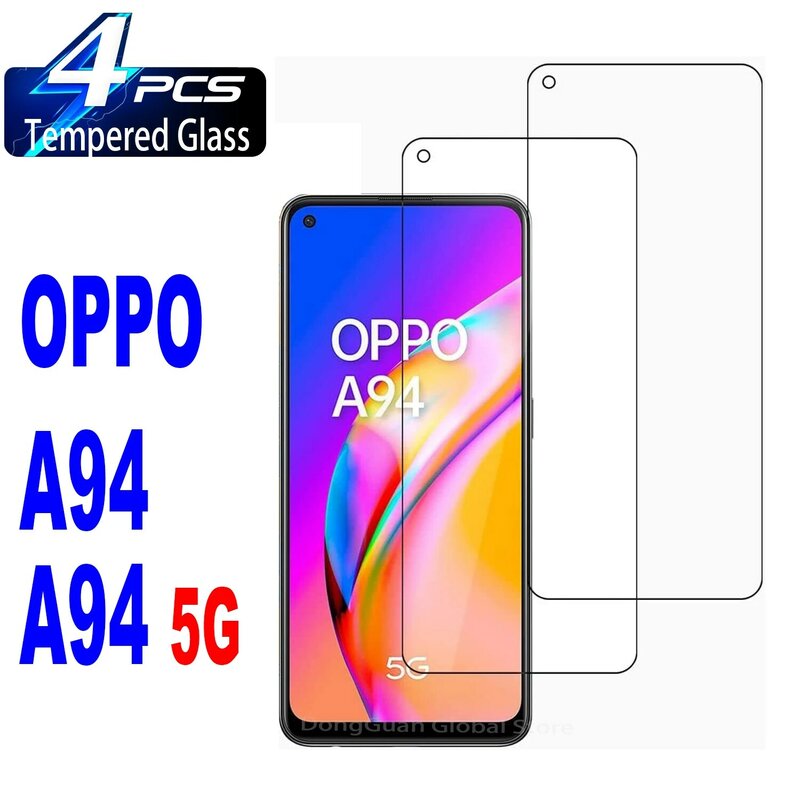 2/4Pcs Tempered Glass For OPPO A94 A94-5G Screen Protector Glass Film