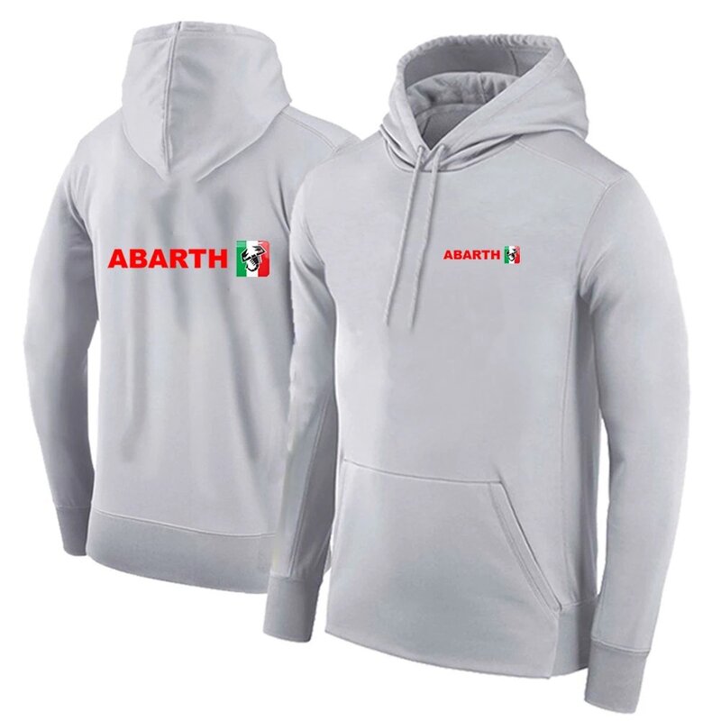 2024 Men Abarth Spring and Autumn Solid Color Pullove Hoodie Printing Long Sleeve Casual Hooded Loose Simplicity Comfortable Top