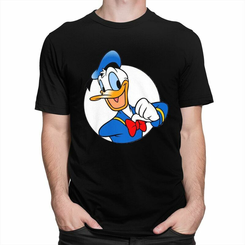 Donald Duck Face Tshirt for Men Short Sleeves Summer T Shirt Funny T-shirt Slim Fit Cotton Tees Clothing