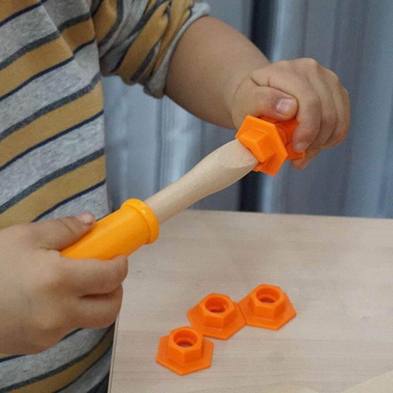 Schraube Kinder Schrauben dreher Set Intelligenz Montessori Grund fertigkeiten Lernspiel zeug Hammer so tun, als würde er spielen