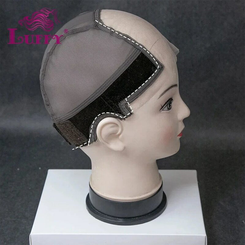 Topi Wig renda Swiss dengan tali yang dapat disesuaikan topi pegangan Wig renda Genius untuk memakai Wig warna coklat 1 buah