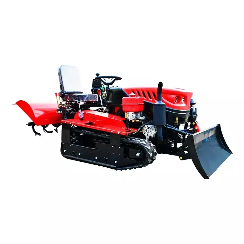 Agricultural Equipment Cultivators Diesel Engine 25Hp 35Hp 45Hp Small Four Wheel Sitting Drive Crawler Tractor Rotary Tiller
