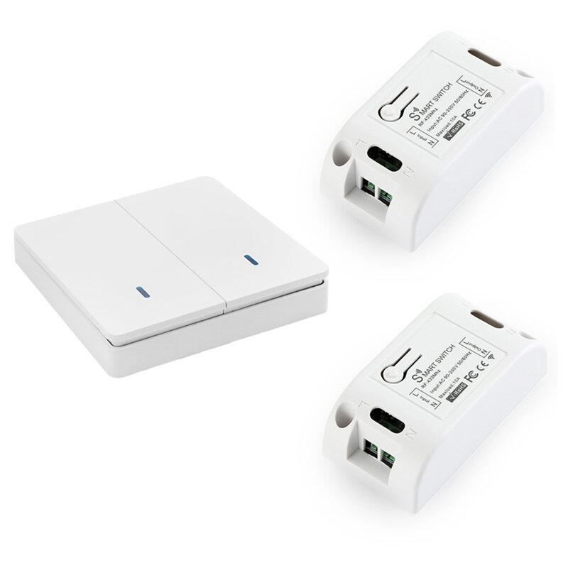Wireless Smart Light Switch RF 433Mhz Lighting Control Intelligent Switch AC 90-250V 10A Module( 1 W And 2 C)