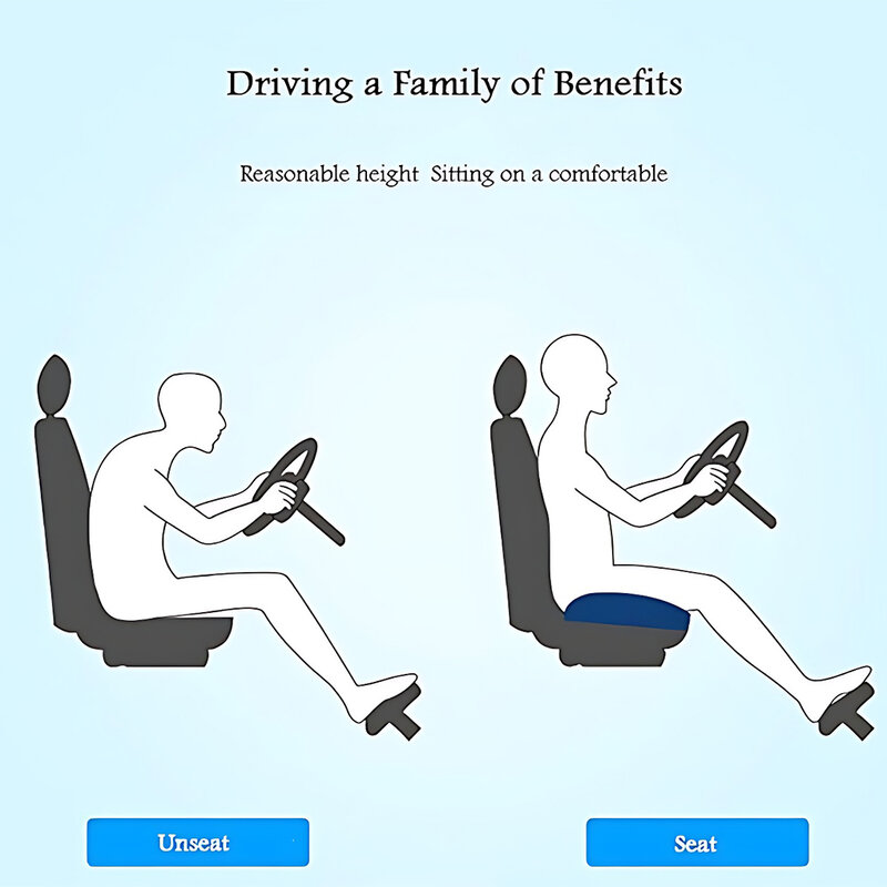 Cojines de asiento de coche ligeros y portátiles para todos los vehículos, cojín de asiento de elevación versátil