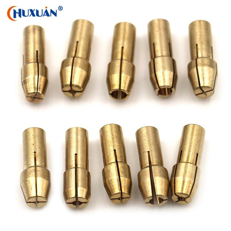 10 pçs/set mandris de broca de bronze prático collet bits 0.5-3.2mm 4.8mm peças de reposição shank para acessórios de ferramenta rotativa de energia