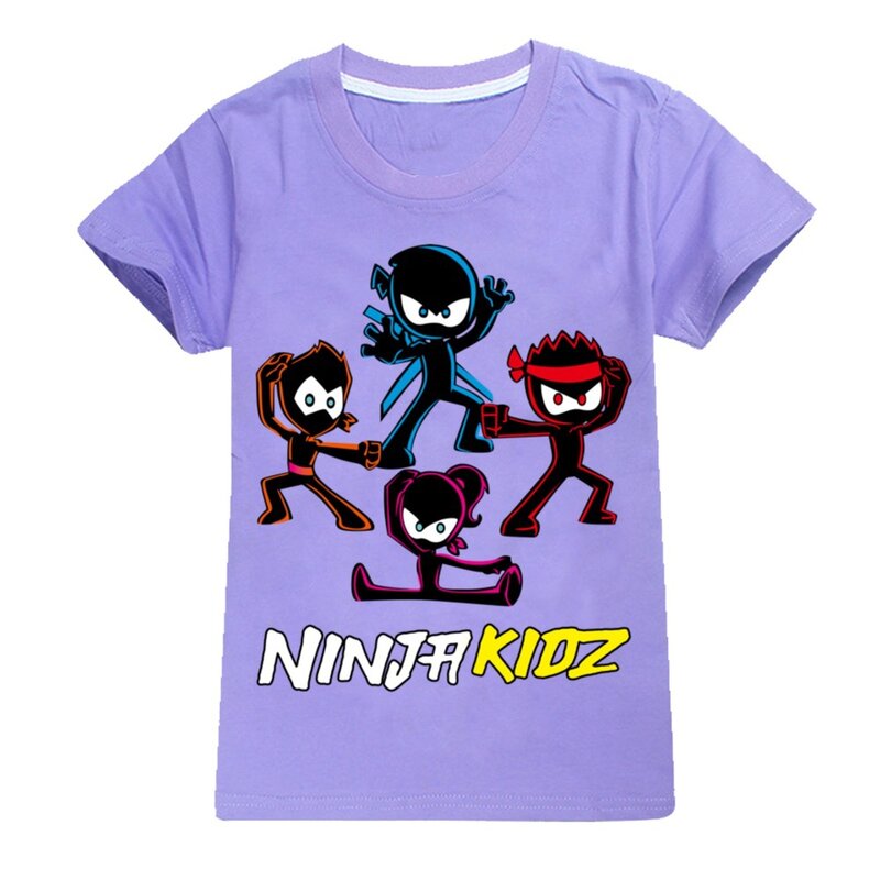 Лидер продаж, Детская летняя футболка NINJA KIDZ, одежда для девочек-подростков, хлопковая футболка для мальчиков, Изысканные детские футболки с круглым вырезом, детские топы
