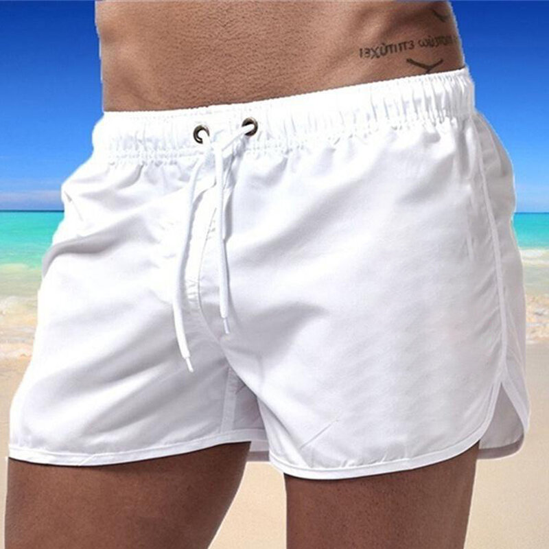Pantalones cortos de playa para hombre, bañador Sexy para gimnasio, pantalones cortos de secado rápido a la moda, pantalones cortos de surf informales de verano