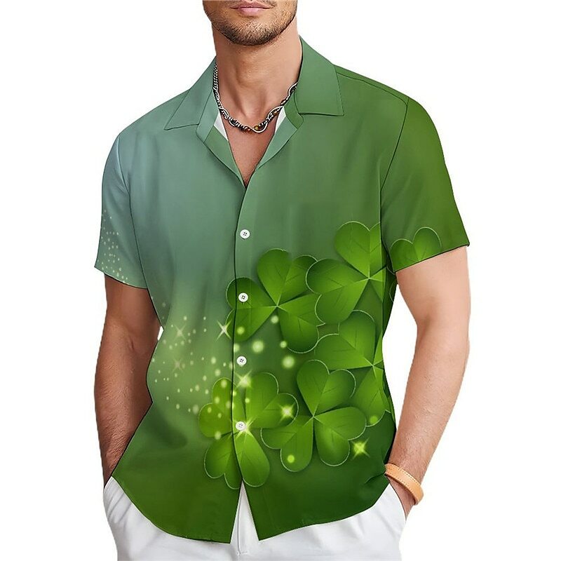 2024 New Men's Shirt 3d Dinosaur Print Hawaiian Shirts For Men Summer Casual Short Sleeve Shirt Loose Oversized Men Clothing Top