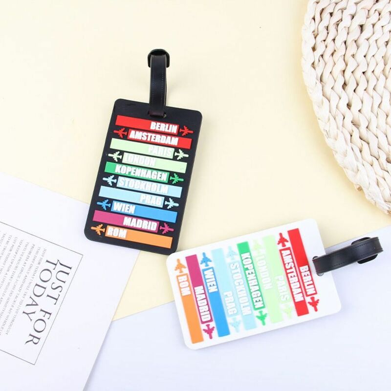 PVC Country Name Luggage Tag Baggage Name Tags Airplane Suitcase Tag Travel Accessories Men