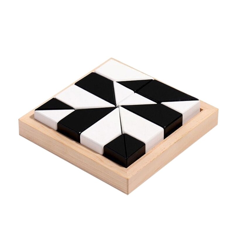 Kids Block Toy Black White Block Puzzle Toy Building Block Toy Hand Eye Coordination Training Toy for DropShipping