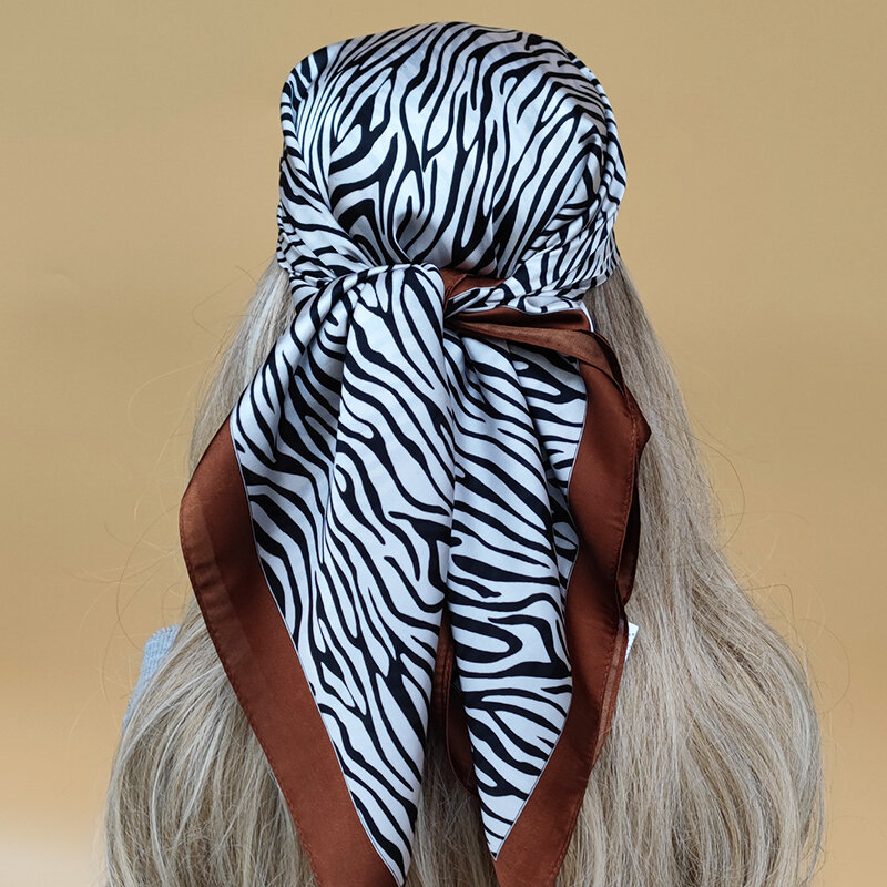 Design Popular Silk Hijab New 2023 Style 70X70CM Headscarf The Four Seasons Luxury Scarves Women Beach Sunscreen Square Kerchief