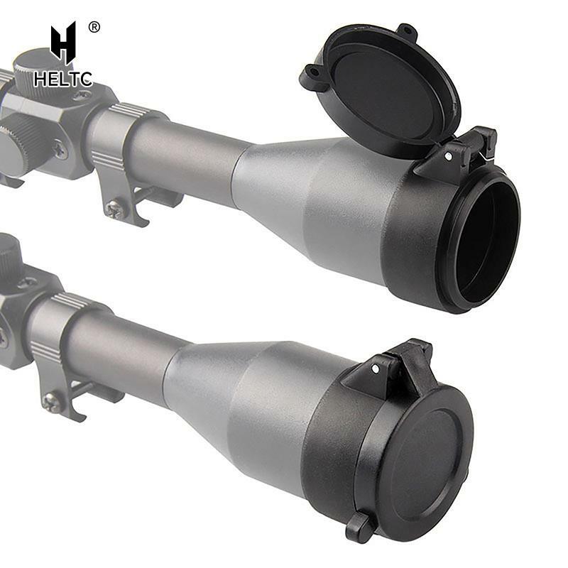 Cubiertas de lente óptica para Mira de Rifle de caza, tapa de protección de resorte abatible hacia arriba telescópica, cubierta antipolvo, accesorios de caza, 25-57mm
