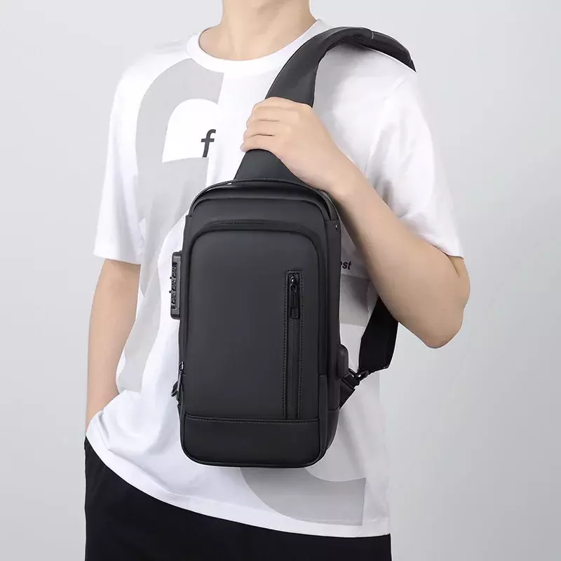 Oxford Multifunction Chest Sports Theft Messenger Travel Crossbody Waterproof Gym Bag Anti Men Shoulder Sling USB Large Capacity