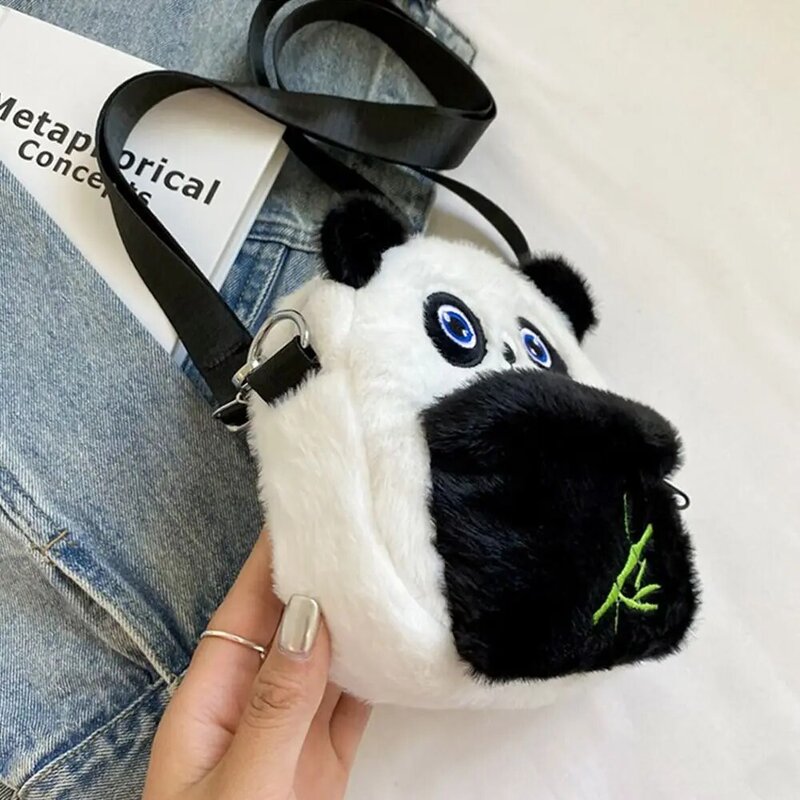 Borsa a tracolla Panda del fumetto borsa a tracolla da viaggio regalo per bambini carina borsa a tracolla in peluche per cellulare da donna