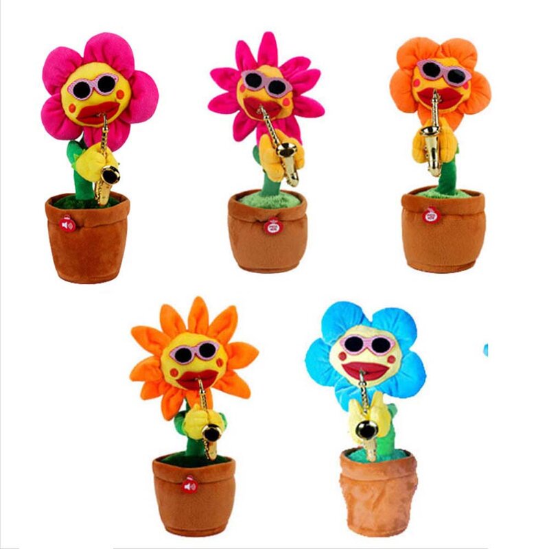 Dan bernyanyi bunga matahari 80 lagu boneka mainan bunga tanaman mewah boneka mainan listrik boneka mewah