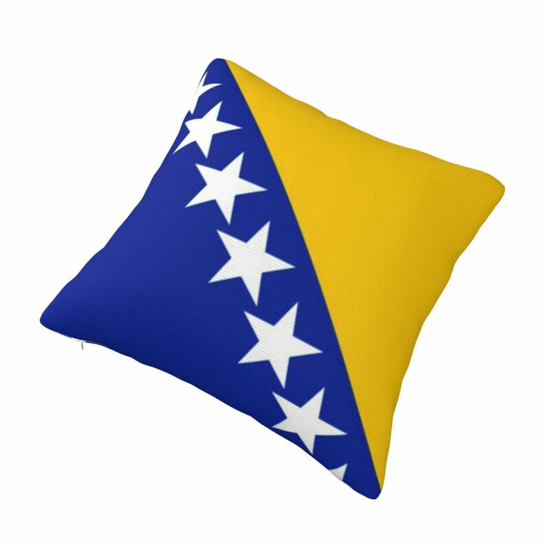 Flag Of Bosnia And Herzegovina Square Pillow Case for Sofa Throw Pillow