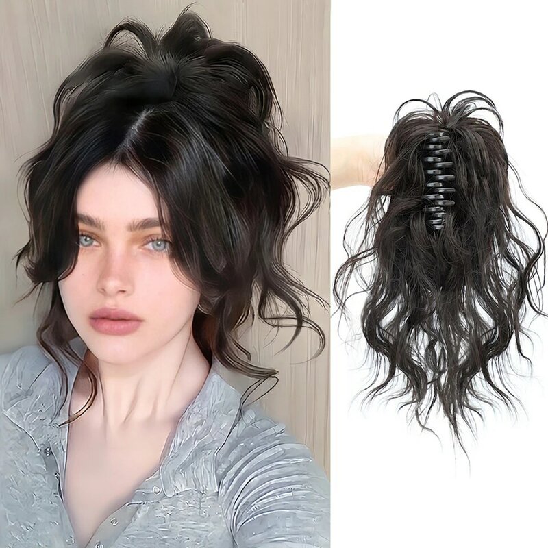 WTB Synthetic Ponytail Wig Braid Female Short Grab Clip Fluffy Curly Ponytail Suitable For Daily Wear Wig