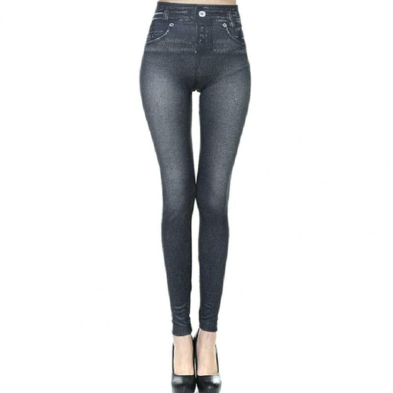 Spodnie damskie Slim Fit z wysokim stanem rozciągliwe, miękkie do kostek bezszwowe damskie długie spodnie jeansy