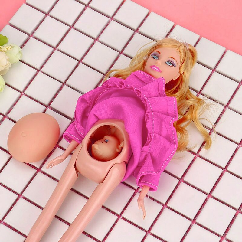 Baby Toy Pregnancy Doll Set Pregnant Doll Suit Doll Have A Baby In Her Tummy For Barbie Doll Child Toy Educational Toy 2022