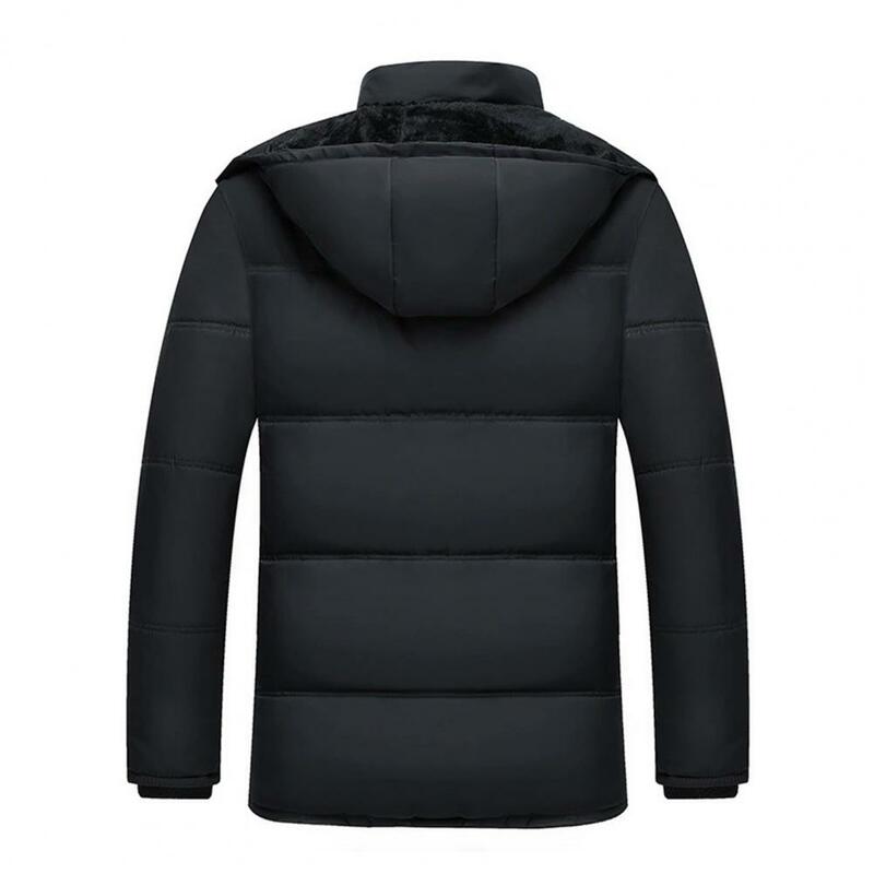 Abrigo informal con estilo para hombre, chaqueta cómoda de manga larga a la moda, rompevientos con capucha de longitud media, resistente al frío