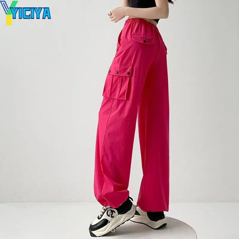 YICIYA y2k style Pants pantaloni paracadute estate donna dritta pantaloni larghi a figura intera high street Unisex nuovi abiti casual