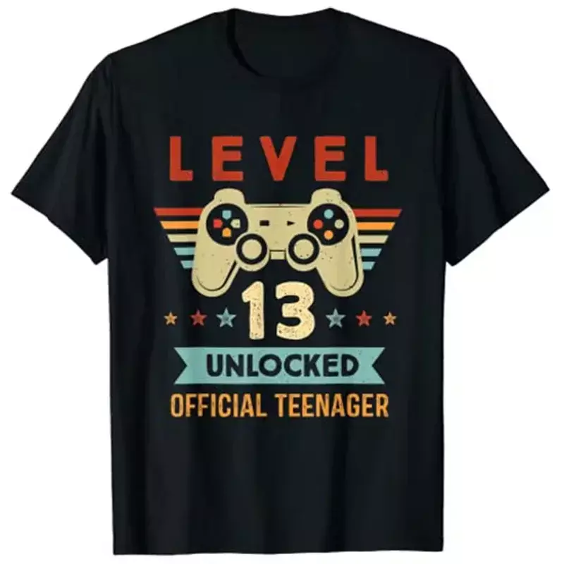 № 2a1111 уровень 13 разблокированный официальный подростковый 13-й день рождения Футболка геймера товары на заказ