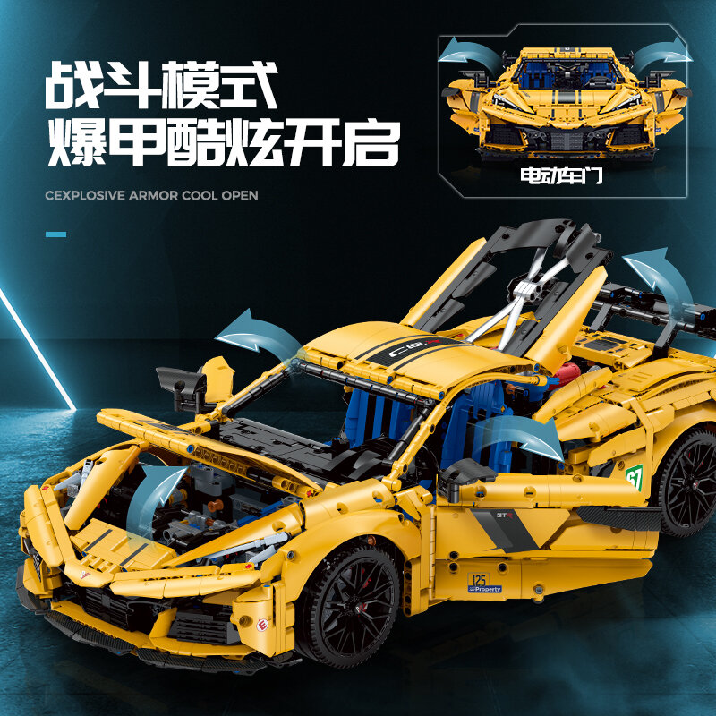 GULY-10622 MOC 1:8 Technical Kervtte Super Sport Hypercar RC Model Building Blocks, Puzzle Toy, Christmas Birthday Gifts For Kids