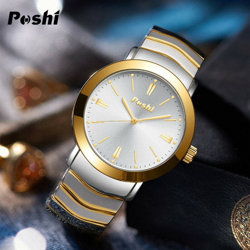 Poshi-男性用のファッショナブルな時計,オリジナルデザインの合金ストラップ,耐水性,ビジネス