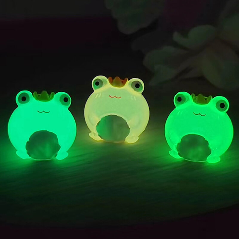 Mini Kikker Gloeiende Lichtgevende Kikkers Beeldjes Miniatuur Voor Sprookjesachtige Tuin Poppenhuis Decoratie