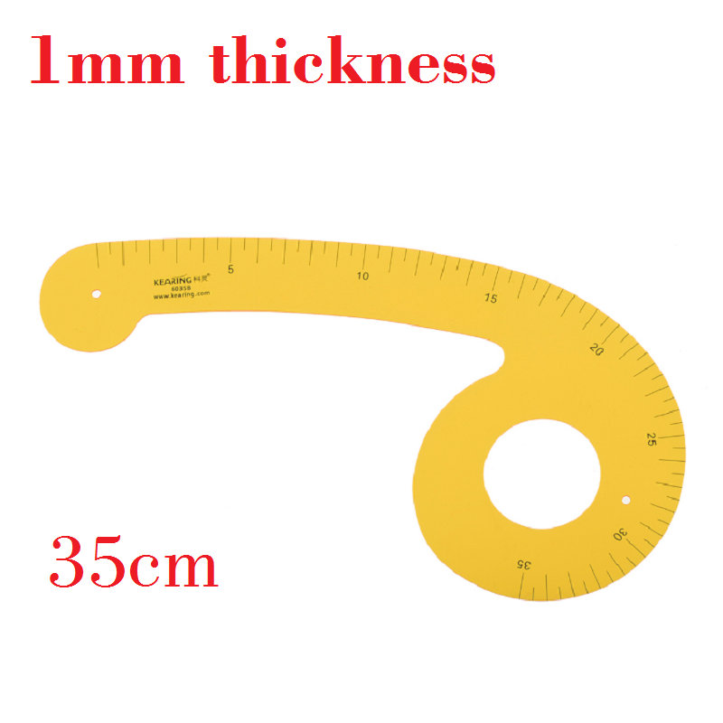 Righelli per Curve da cucito in plastica da 35cm righello per curva giromanica per collare da disegno, anello a Clip, forniture per cucire ad onda per pantaloni 6035B PM6035