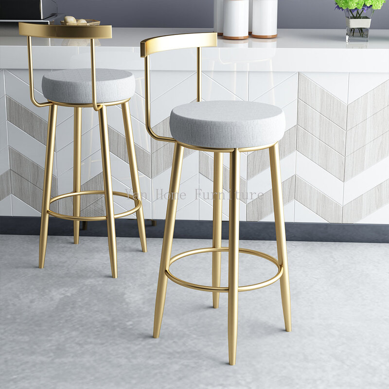 Nordic moderno minimalista semplice sgabello da Bar dorato sedia schienale sgabello You sgabello da Bar Reception ristorante seggiolone per il tempo libero