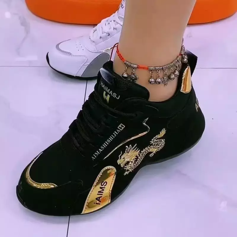 Designerskie trampki damskie letnie skórzane wodoodporne obuwie sportowe damskie lekkie oddychające antypoślizgowe buty na platformie