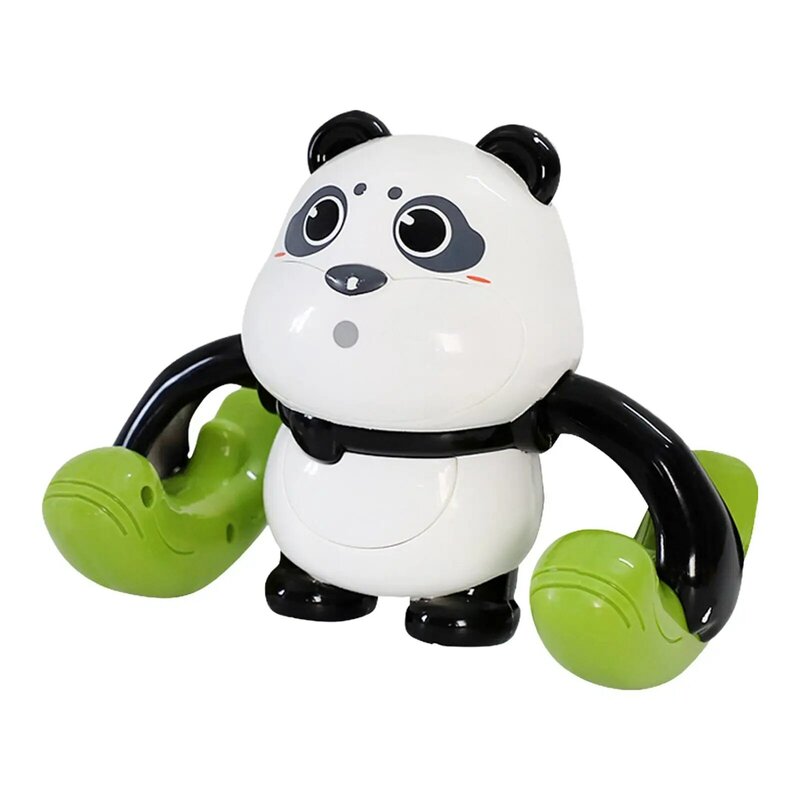 Rolling Flashing Light Sound Effect Electric Panda Toys Crawling Panda Toy for Early Education Preschool Crawling Chasing Gift