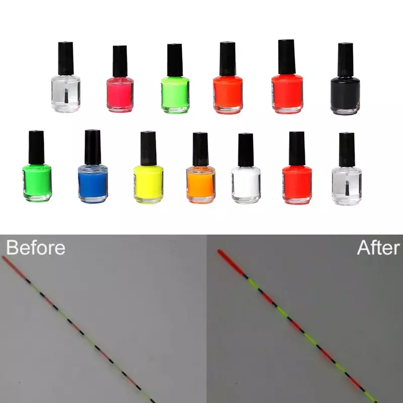 1 Bottle New Fluorescent Paint For DIY Floats Tail Painting Visible Fishing Float Tip Fast Dry Paint Buoy Tail Repairing Tool