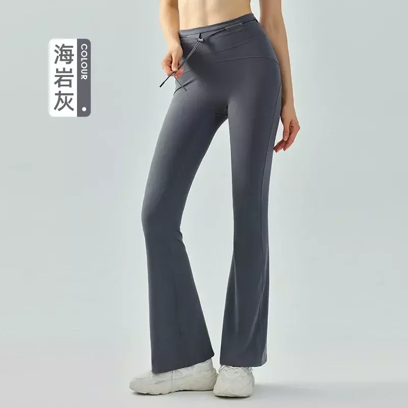 Летние штаны с высокой талией и завязками, телесный женский живот, подтягивающие бедра, микровытягивающие и быстросохнущие штаны для фитнеса.