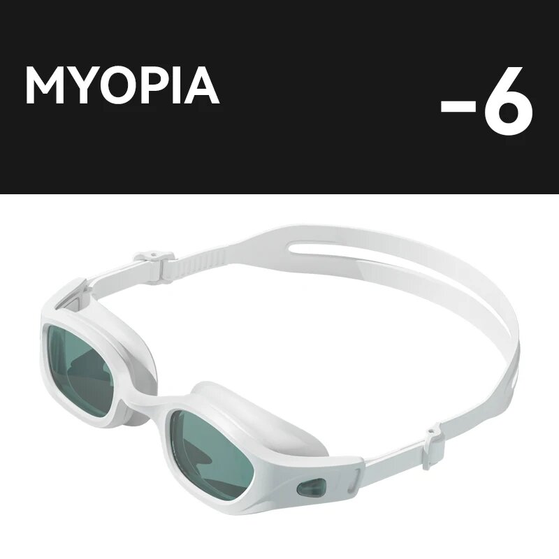 Copozz-óculos de natação para homens e mulheres, miopia, anti-nevoeiro, dioptrica, lente transparente-2 a-7, piscina, prescrição, com estojo