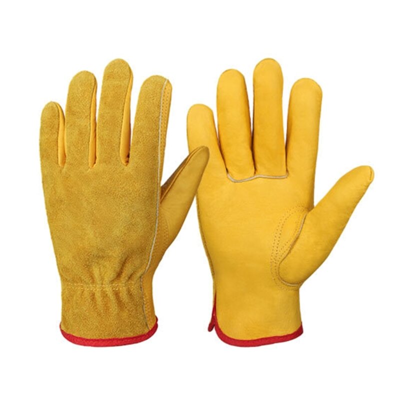 Stevige leren handschoenen voor zwaar werk Houd uw handen veilig en schoon