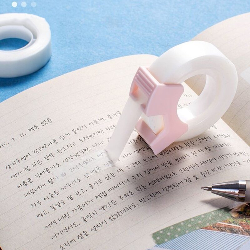 2Pcs Invisable Tapes with Tape Cutter Easy to Write Fit for Majority Surfaces