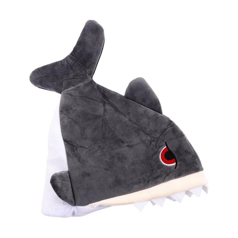 Zimowa ciepła pluszowa zabawka pluszowe czapki na kostium halloweenowy dla dzieci występ czapka Cosplay Shark czapka w kształcie zwierzęcia pluszowa czapka rekina
