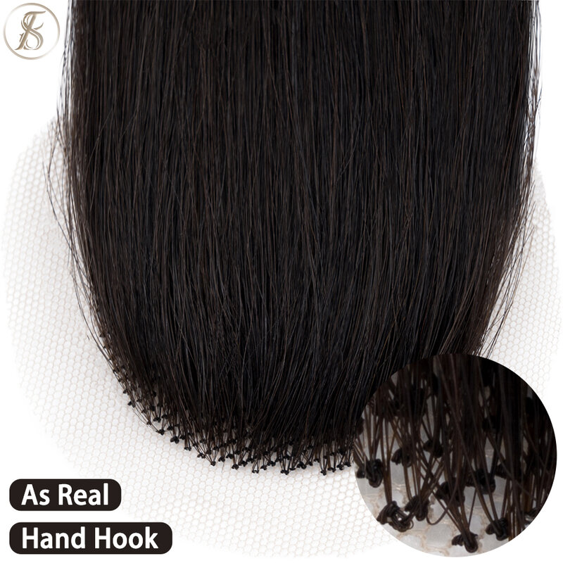 TESS женские топперы, крючок для волос, кружевной крючок, натуральные человеческие волосы, сменный капиллярный протез, невидимый шиньон Alopecia Areata