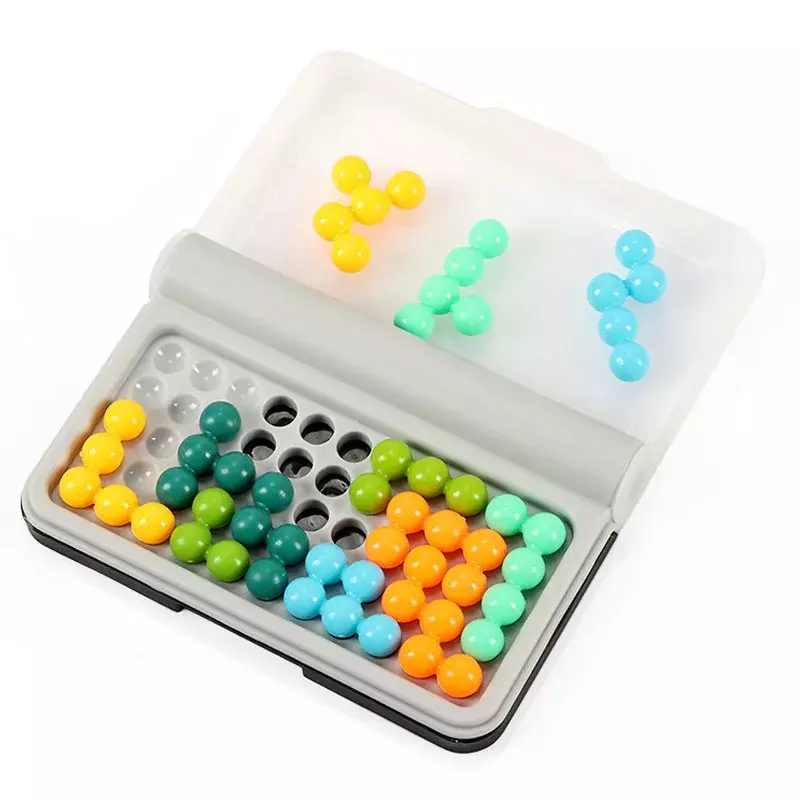 3D Bead Puzzle berpikir balok bangunan 120 tantangan permainan kecerdasan fokus perjalanan permainan Montessori mainan anak hadiah