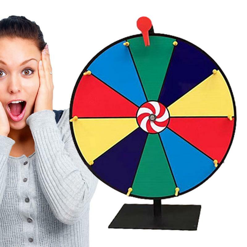 Tabletop Marker Eraser para Fortune Spin Game, Prize Wheel com Base, Festa, Pub, Feira, Carnaval, 12 ", 10 Slots