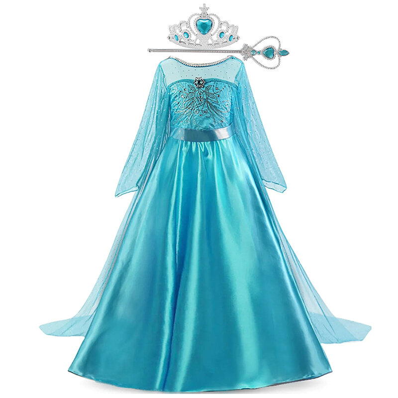 2-10 anni ragazze Anna Elsa Dress Kids Disney Frozen 2 Cosplay ragazze costumi ragazze abiti Halloween Carnival Easter Party Dress