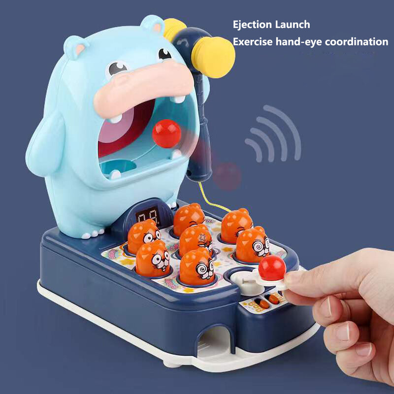 Mainan anak-anak, mainan anak-anak whack-a-mole listrik besar dengan lampu suara, mesin Game montesori, mainan pendidikan dini bayi interaktif