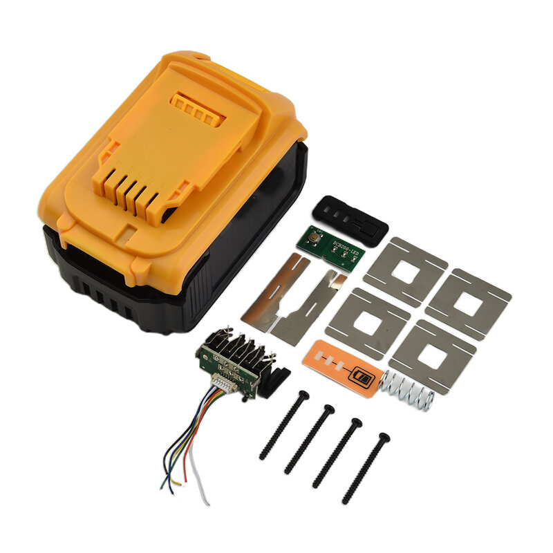 DCB200 batería de iones de litio, carcasa de plástico, carga PCB para 18V, 20V, accesorios para herramientas eléctricas, color negro y amarillo